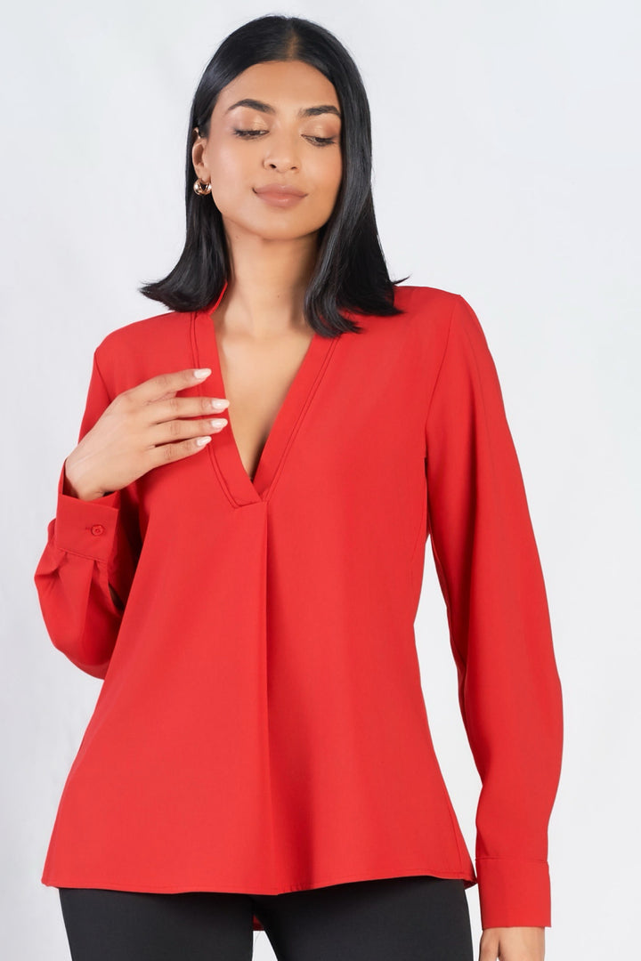 V Neck Long Sleeve Top