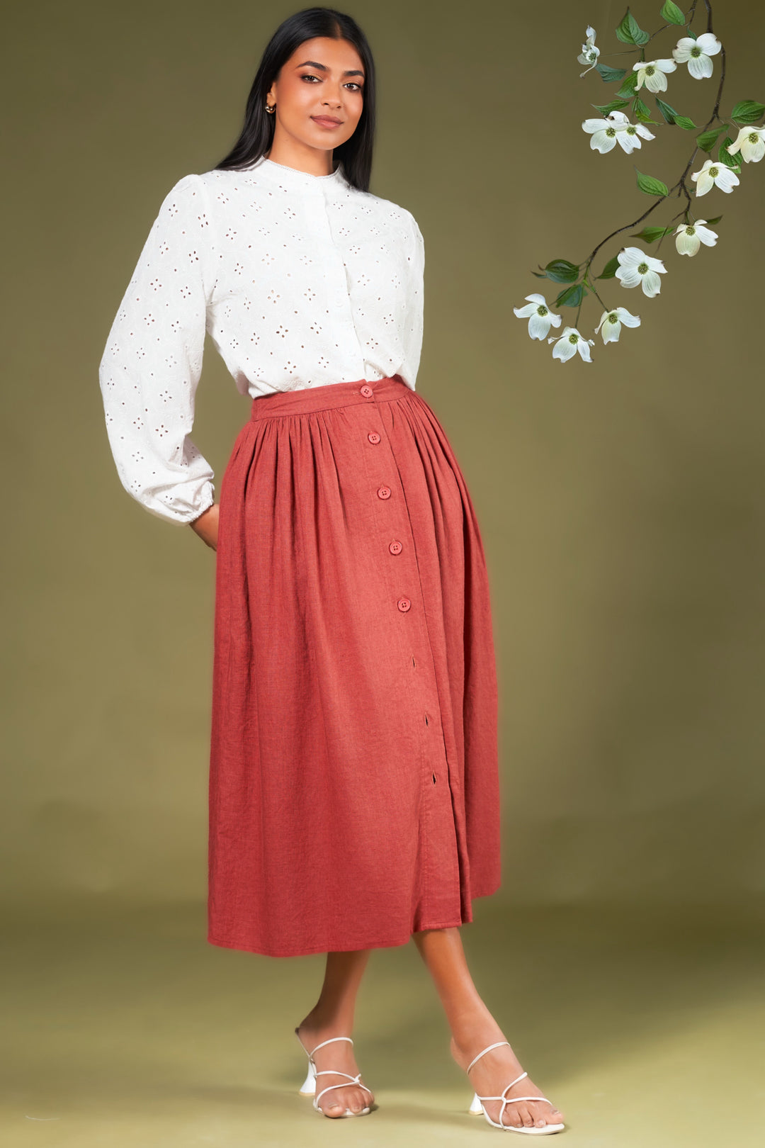 Button Up Aline Skirt