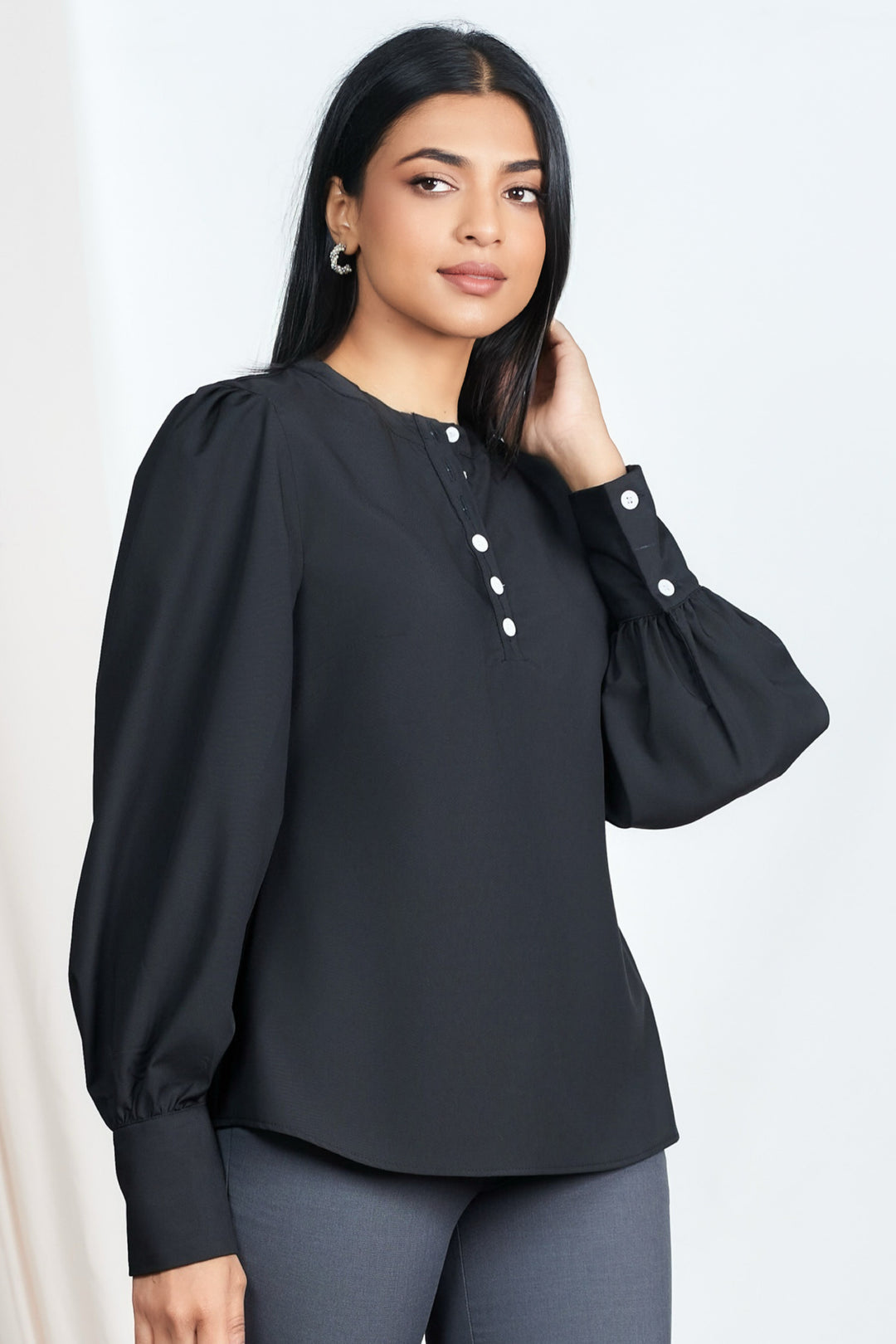 Black Big Sleeve Top