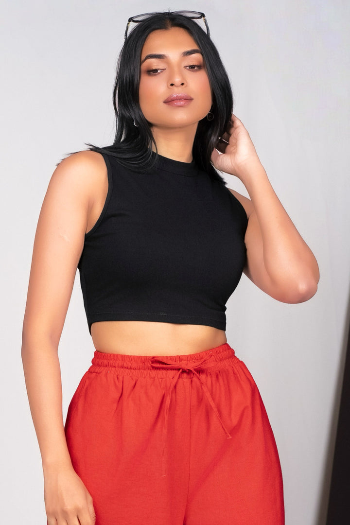 High Neck Crop Top