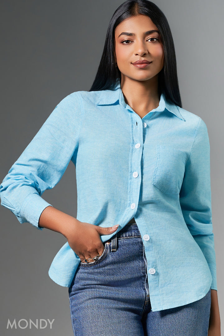 Slim Fit Cotton Blend Shirt