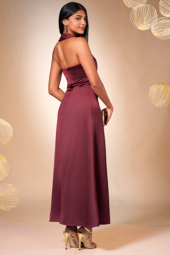 Maroon Aline Maxi Dress