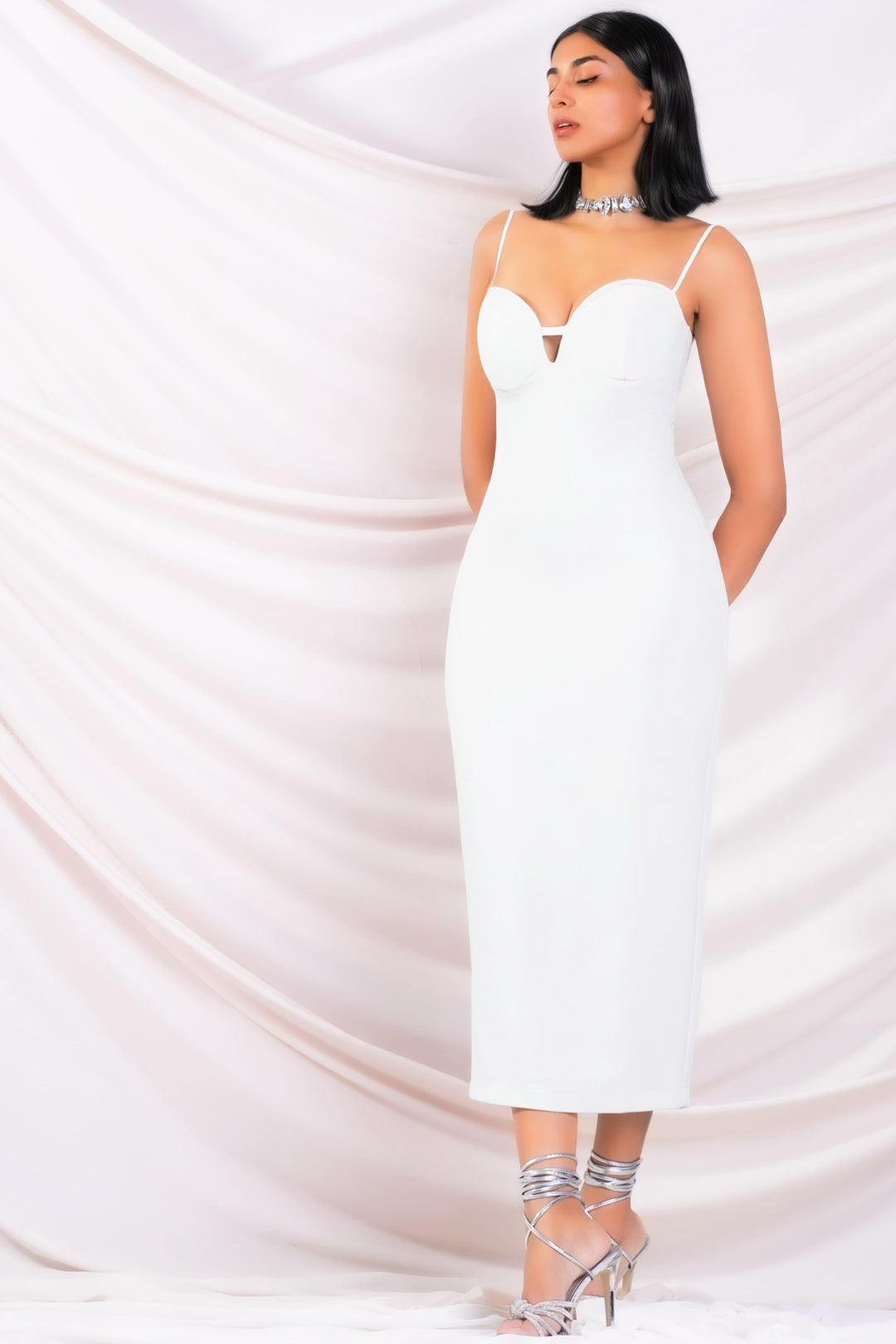 Sweetheart Bodycon Midi Dress