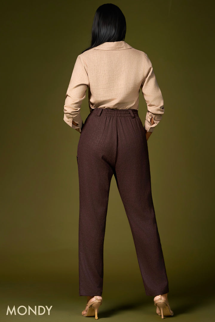 Belted Pleat Detail Pant