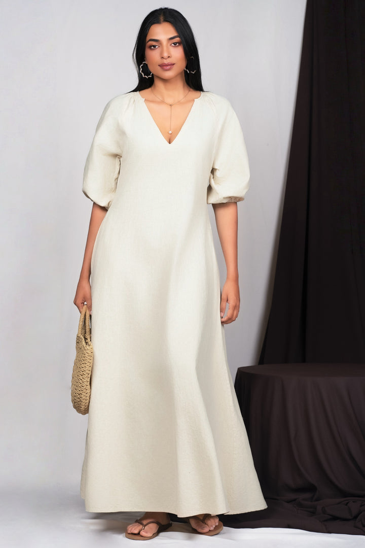 Puff Sleeve Maxi Dress