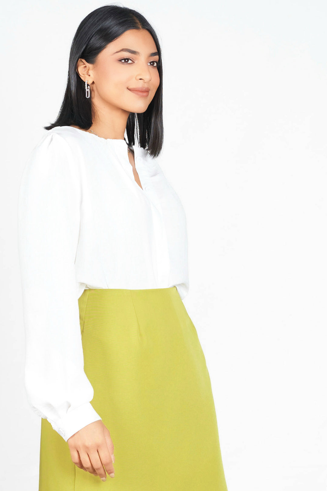 White Button Up Relaxed Top