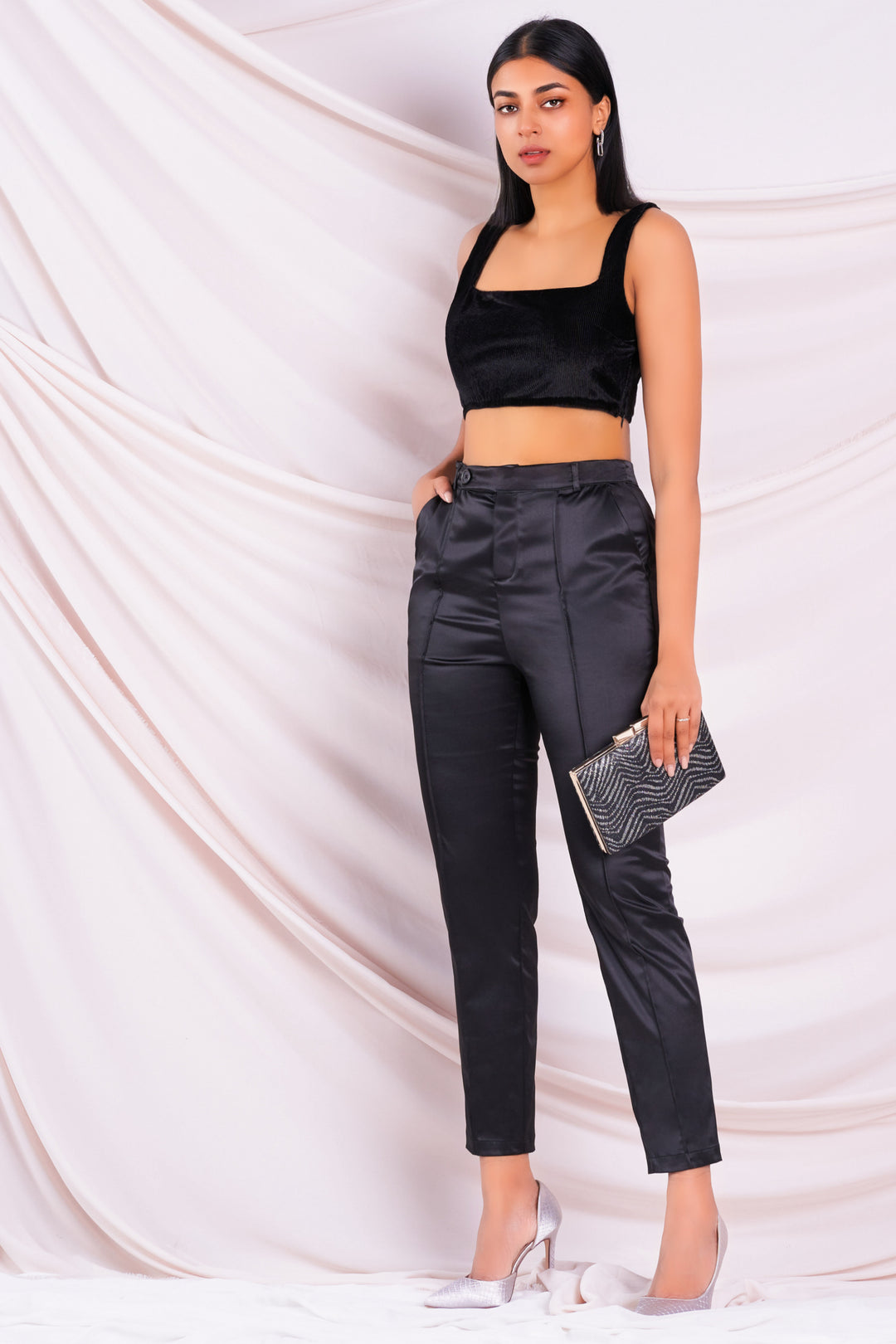 Black Satin Pant