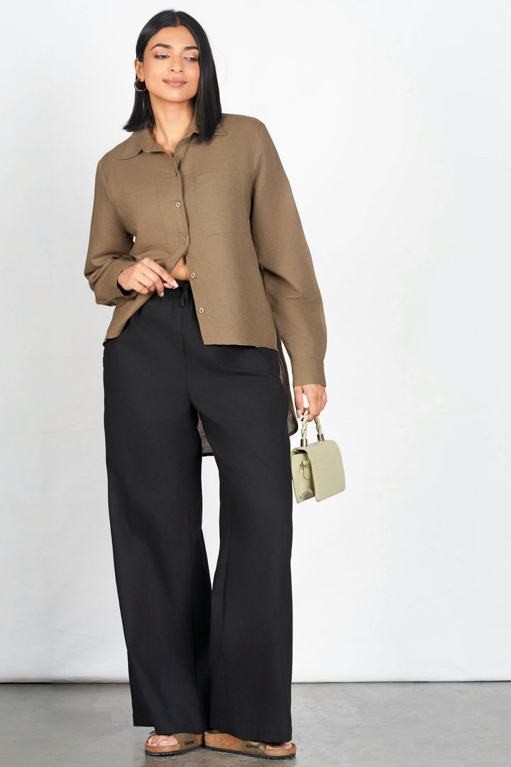 Drawstring Wide Leg Pant