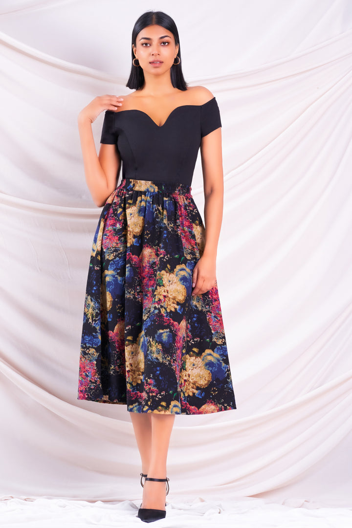 Printed Midi Skirt