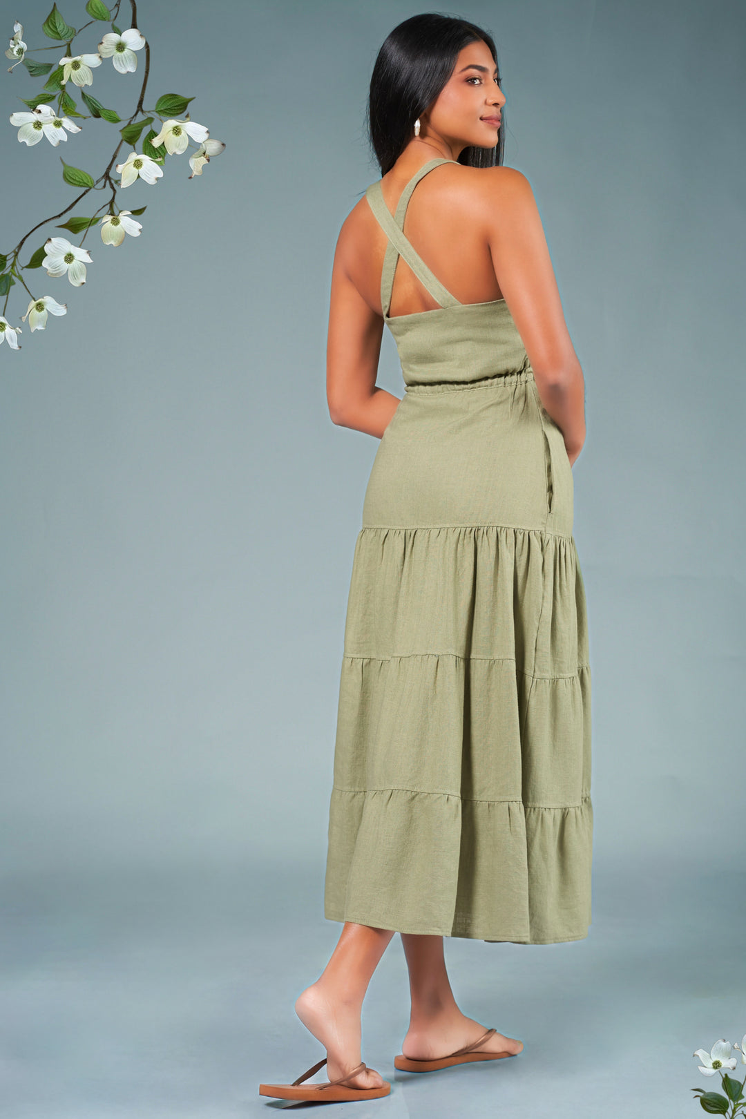 Green Fit And Flare Dress