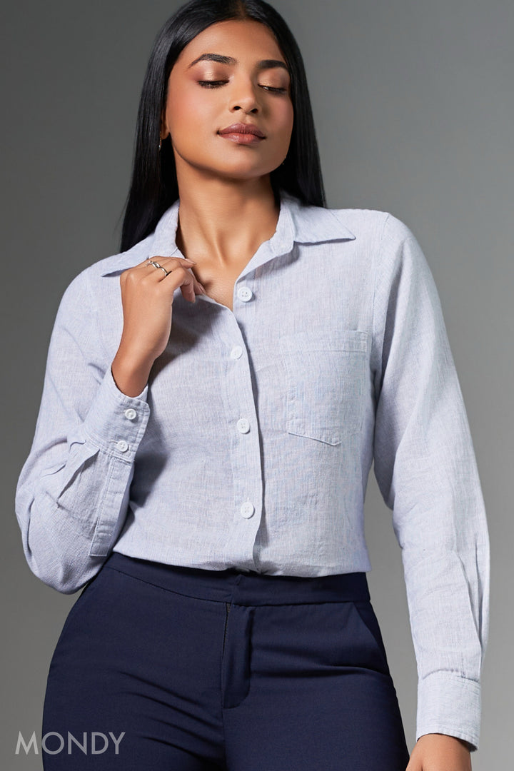 Slim Fit Cotton Blend Shirt