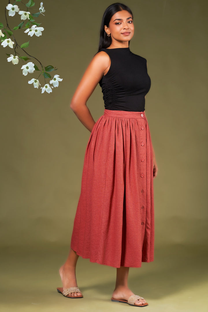 Button Up Aline Skirt