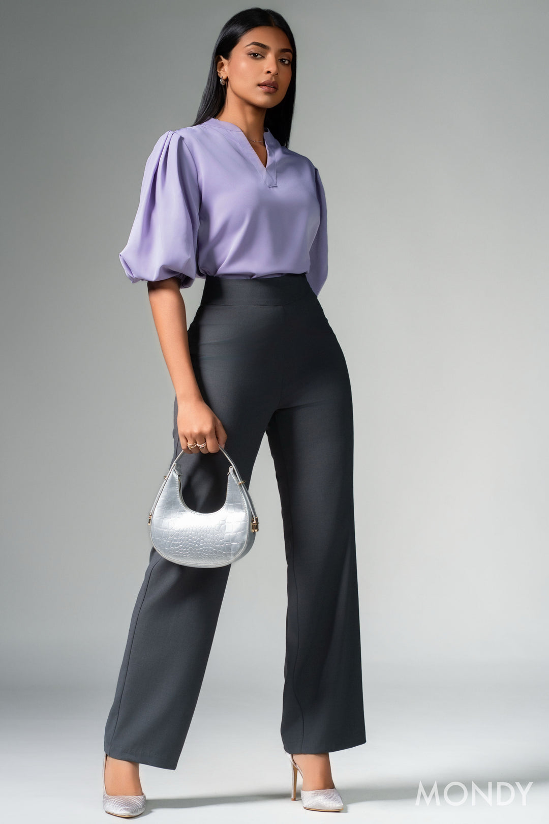 Purple Puff Sleeve Top