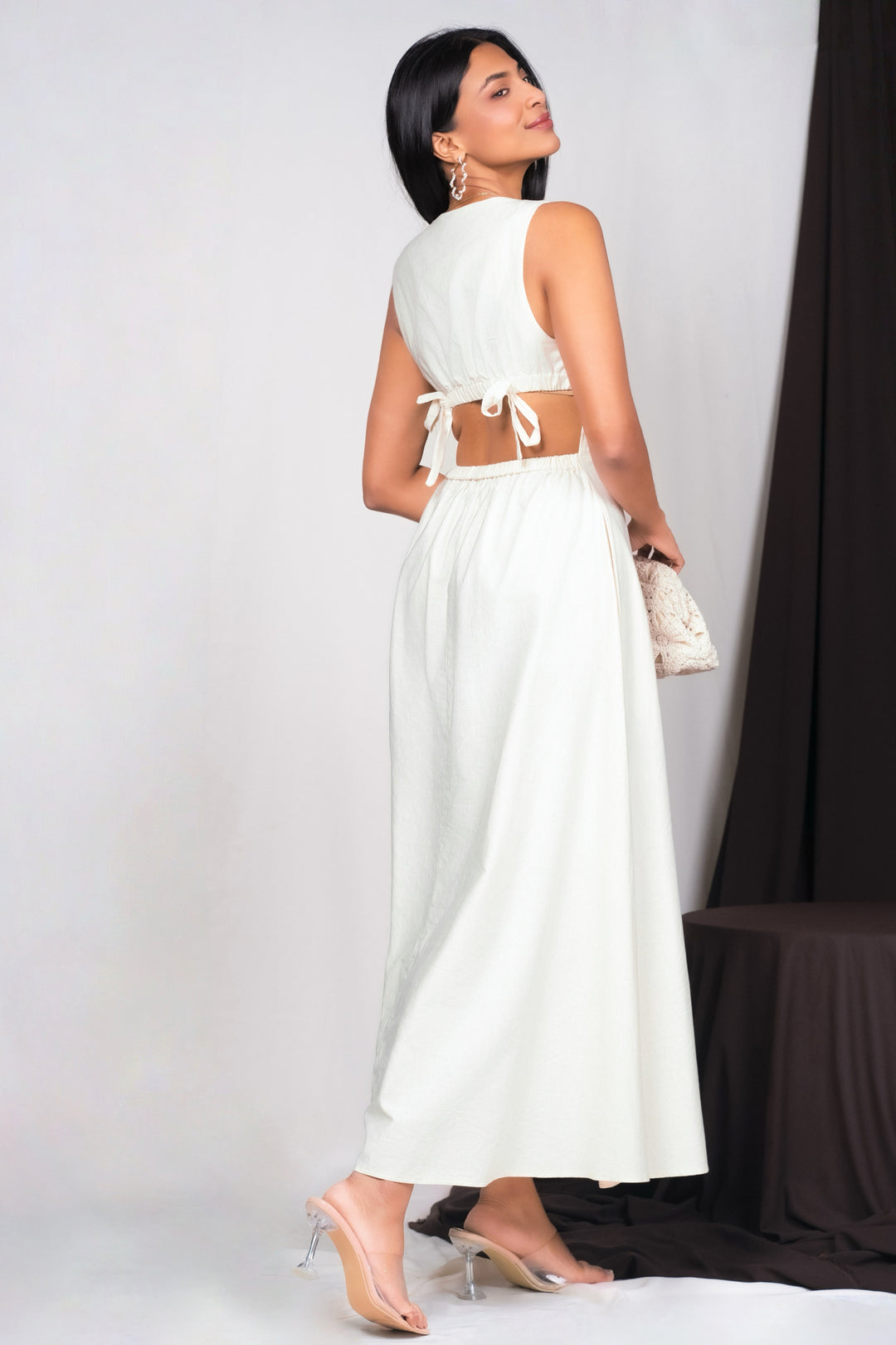 Cream Linen Maxi Dress