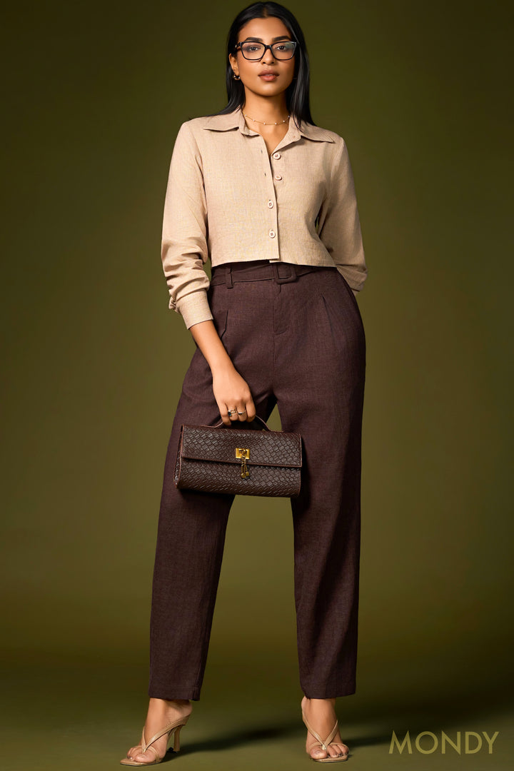 Belted Pleat Detail Pant
