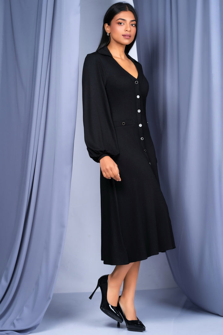 Button Up Jersey Dress