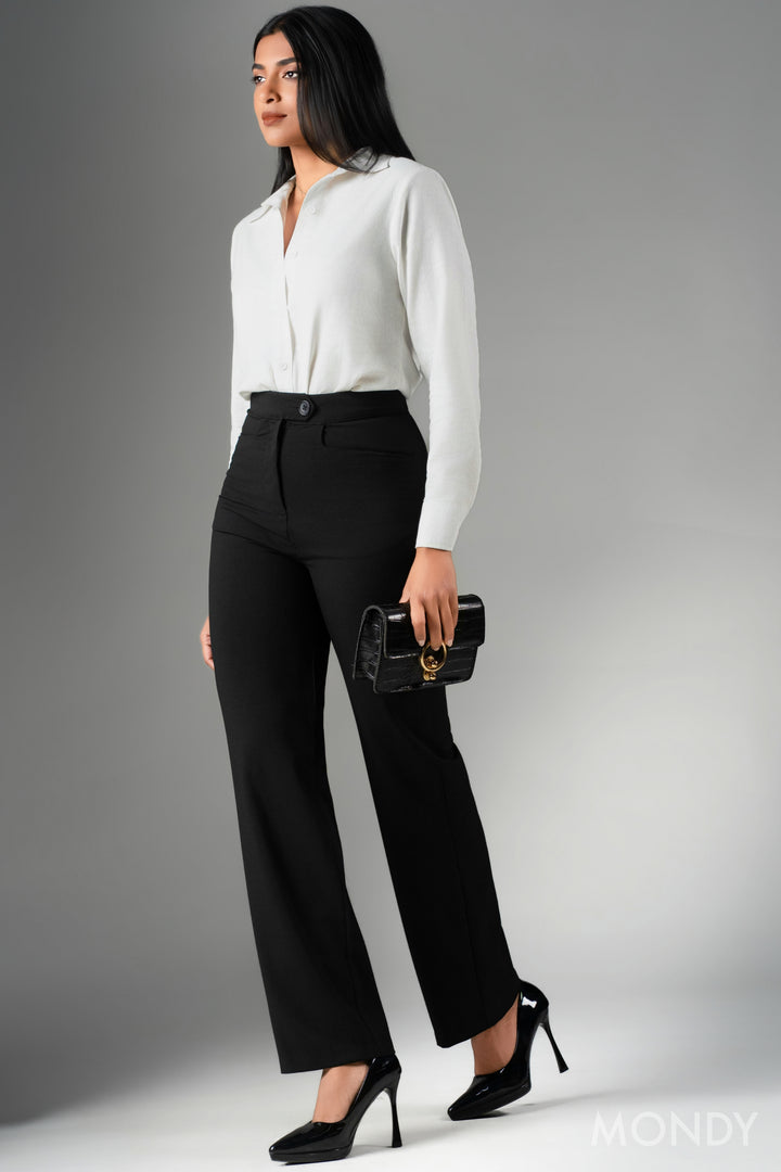 High Waist Straight Cut Pant