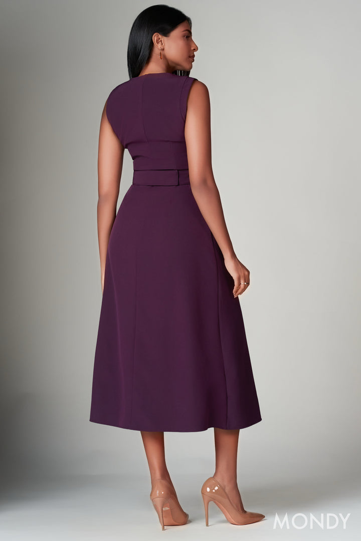 Purple Belted Dress
