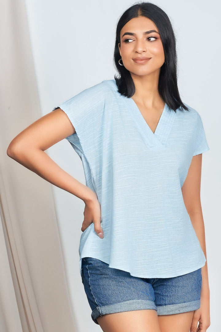 Boxy V Neck Top