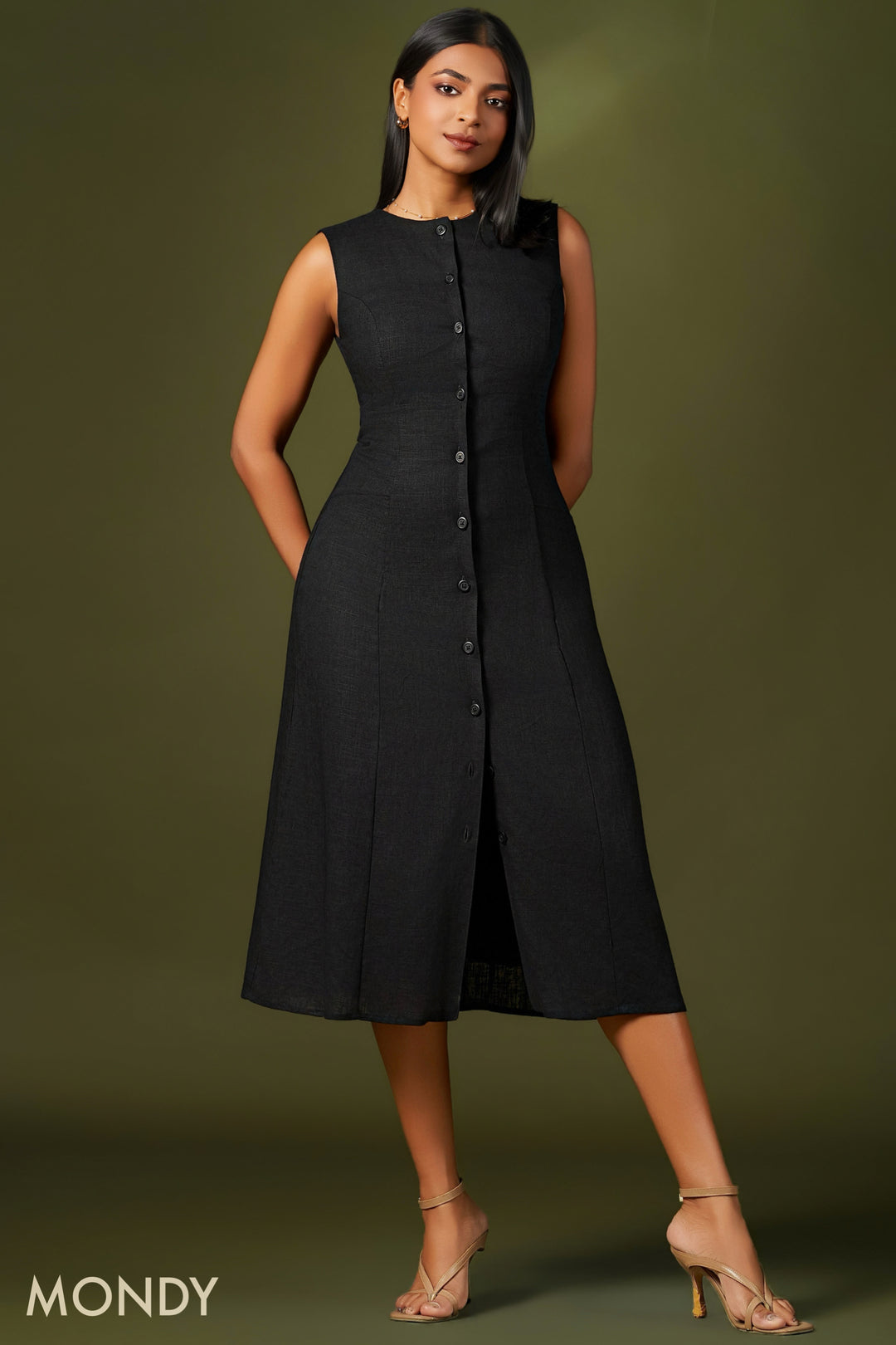 Aline Button Up Midi Dress
