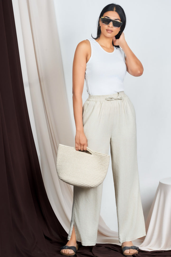 Drawstring Split Leg Pant