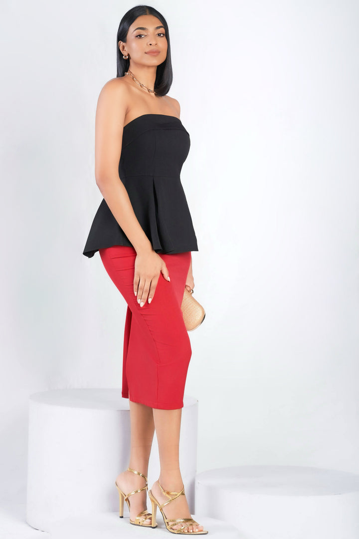 Strapless Pleated Top