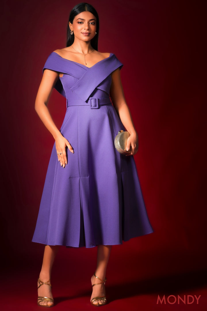 Purple Off Shoulder Dress