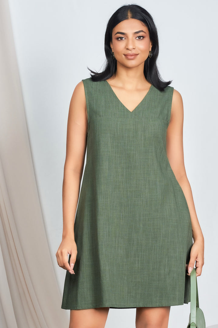 Green Aline Mini Dress
