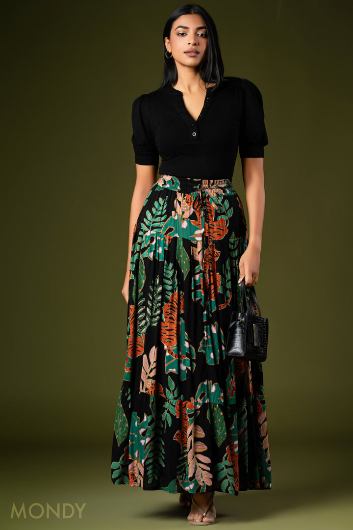 Tiered Maxi Skirt