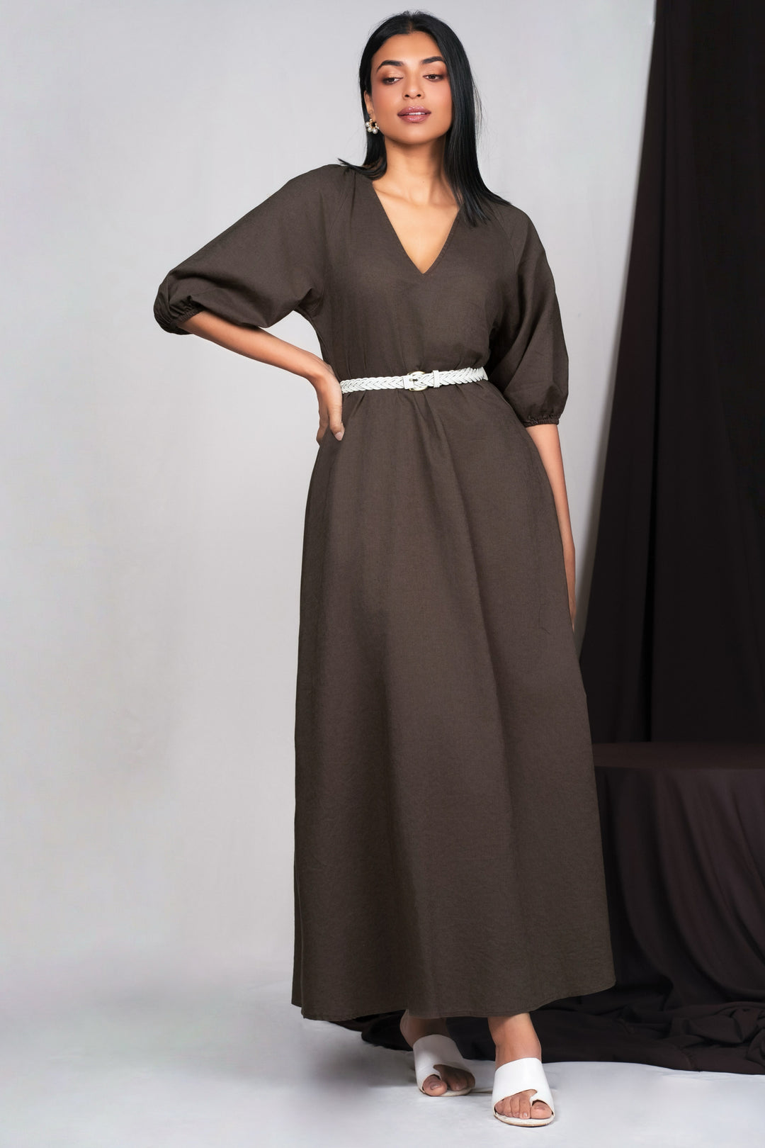Puff Sleeve Maxi Dress