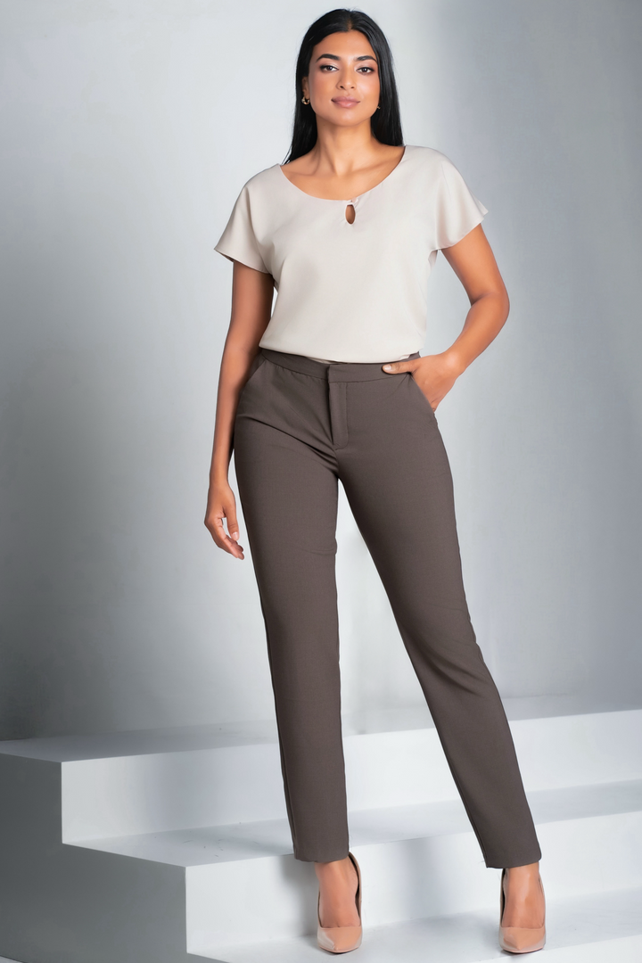 Regular Waist Straight Cut Pant