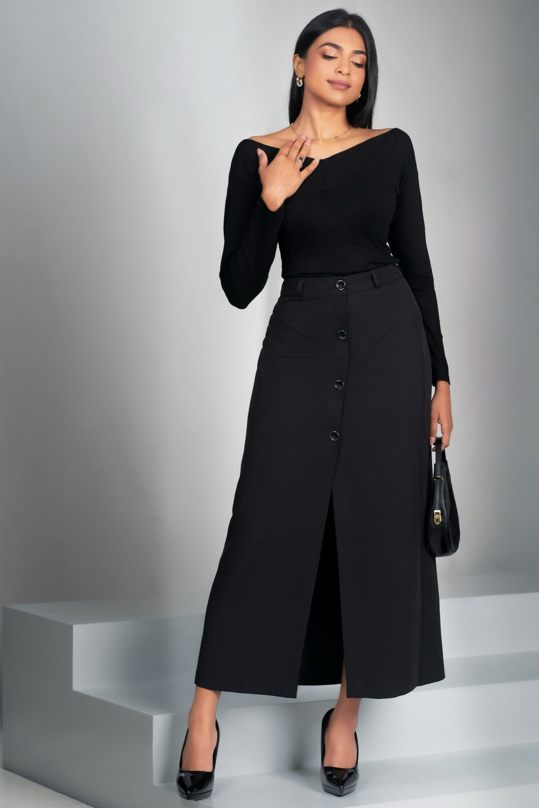 Button Up Maxi Skirt