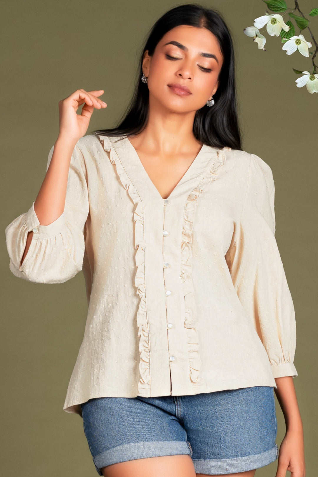 Textured Puff Sleeve Top