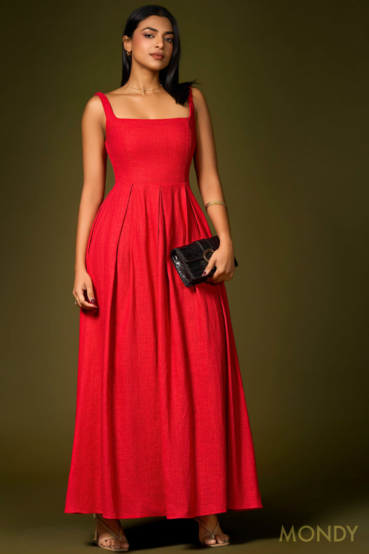 Pleated Maxi Dress