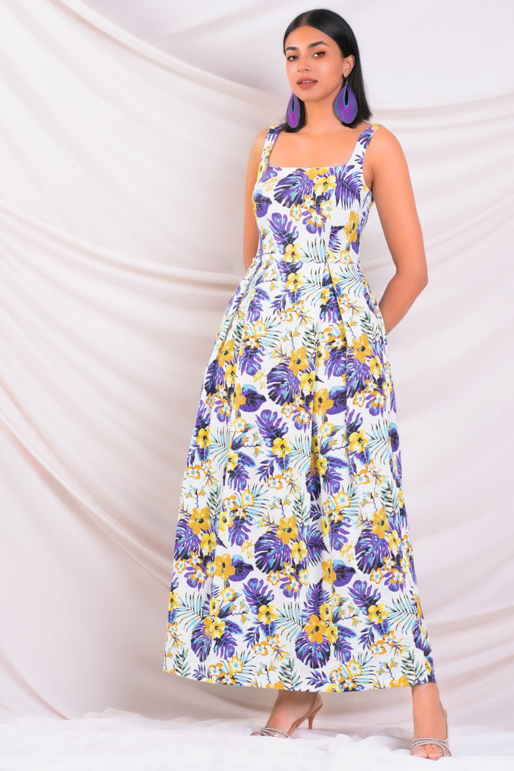 Printed Jacquard Maxi Dress