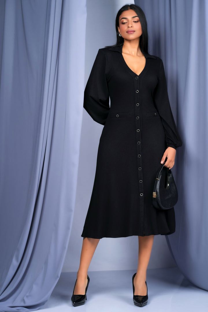 Button Up Jersey Dress