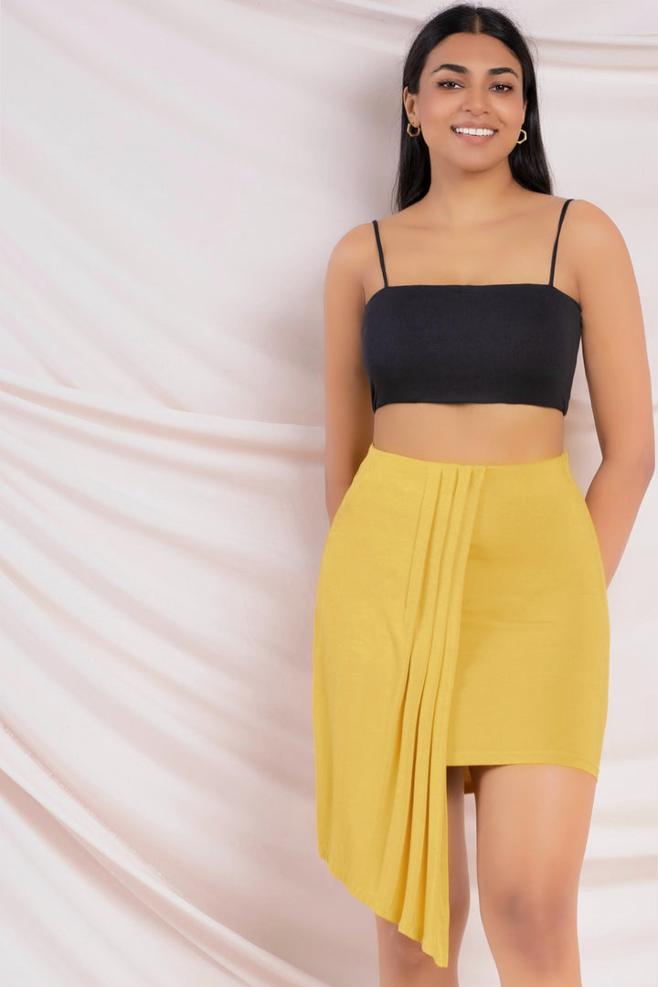 Yellow Asymmetric Skirt