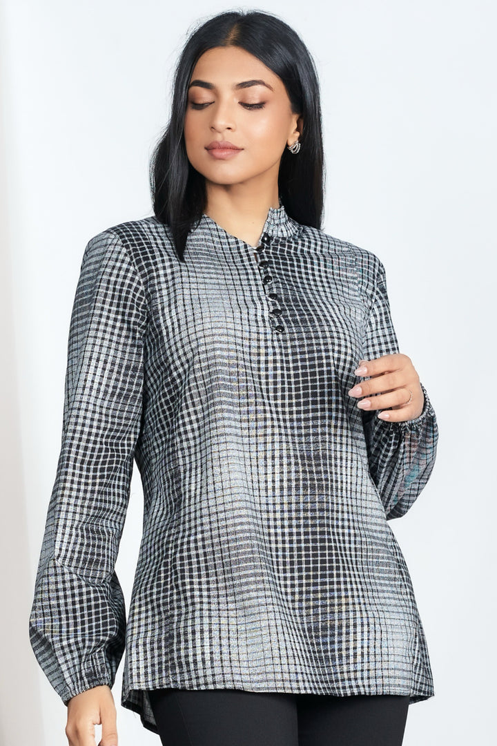 Black & White Printed Tunic Top