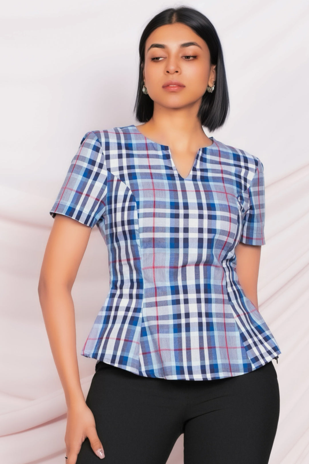 Checkered Princess Cut Top