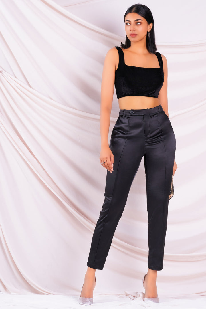 Black Satin Pant