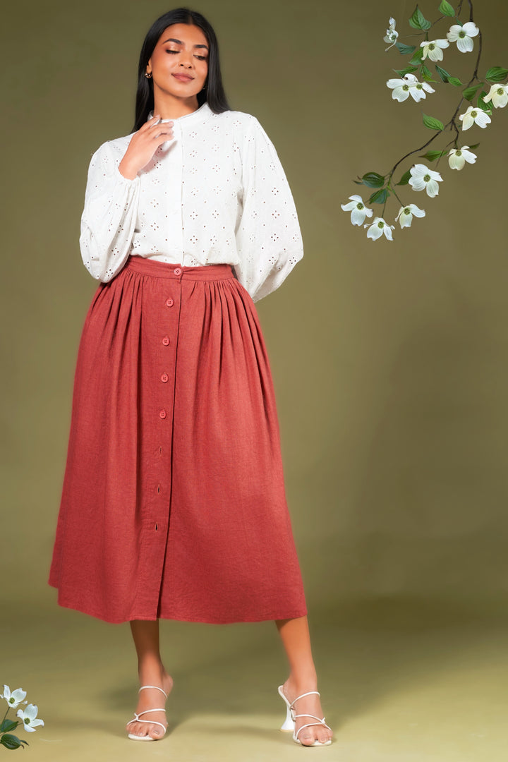 Button Up Aline Skirt