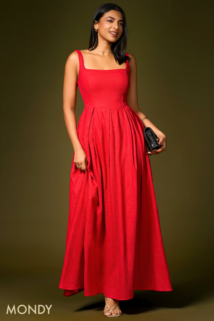Pleated Maxi Dress