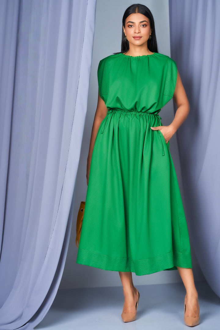 Gather Detail Midi Dress