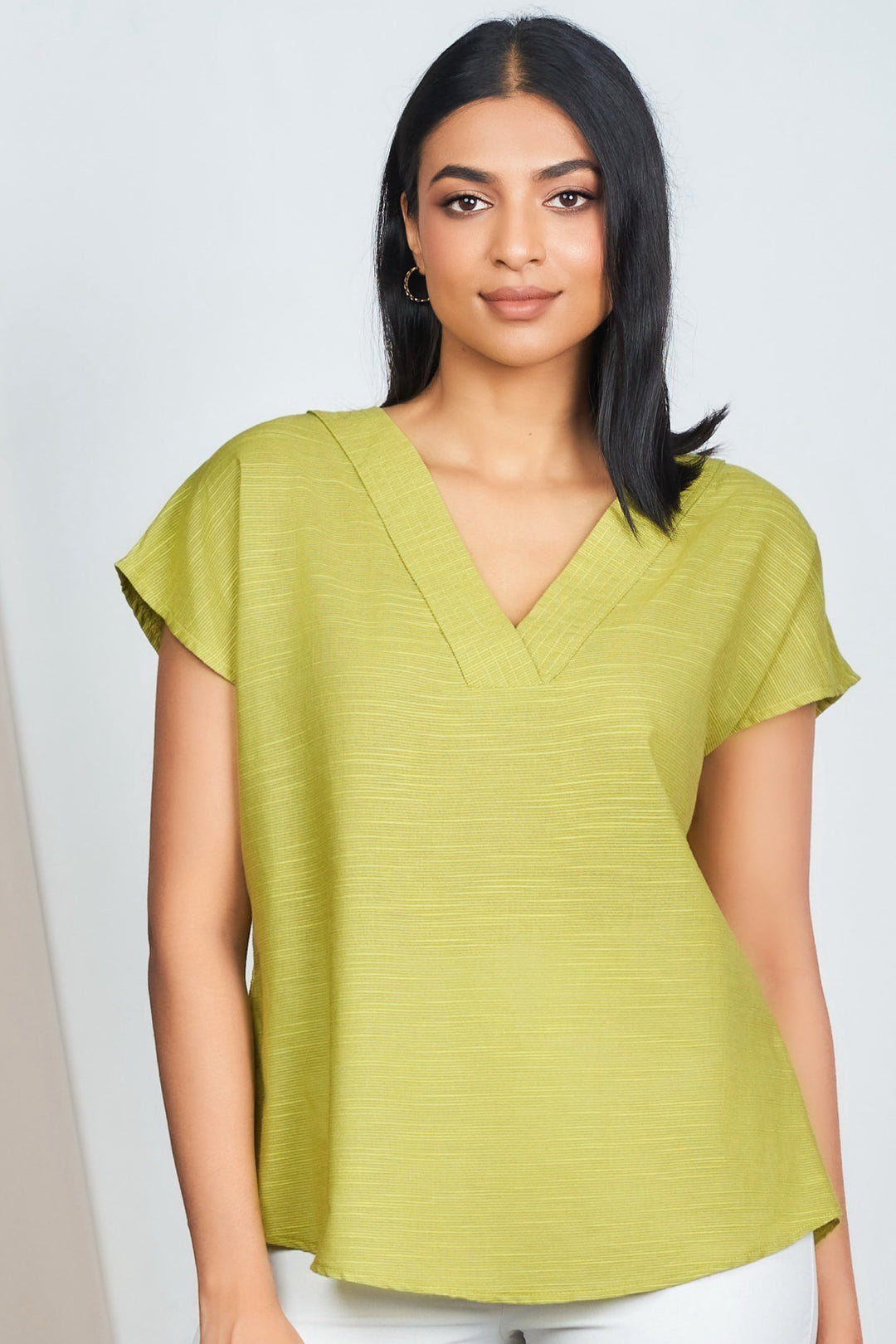 Green V Neck Top