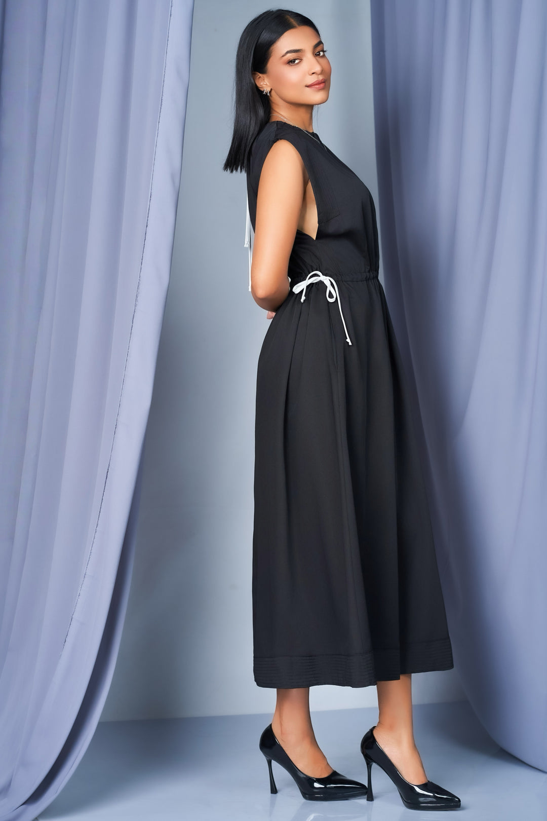 Gather Detail Midi Dress