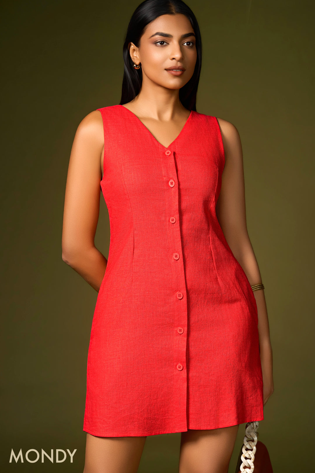 Sleeveless Button Up Dress