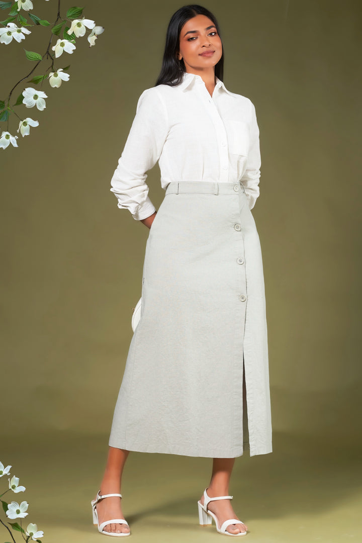 Grey Button Up Skirt