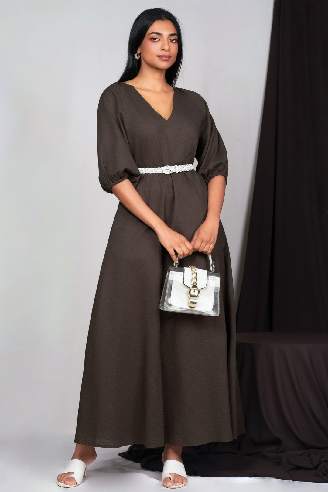 Puff Sleeve Maxi Dress