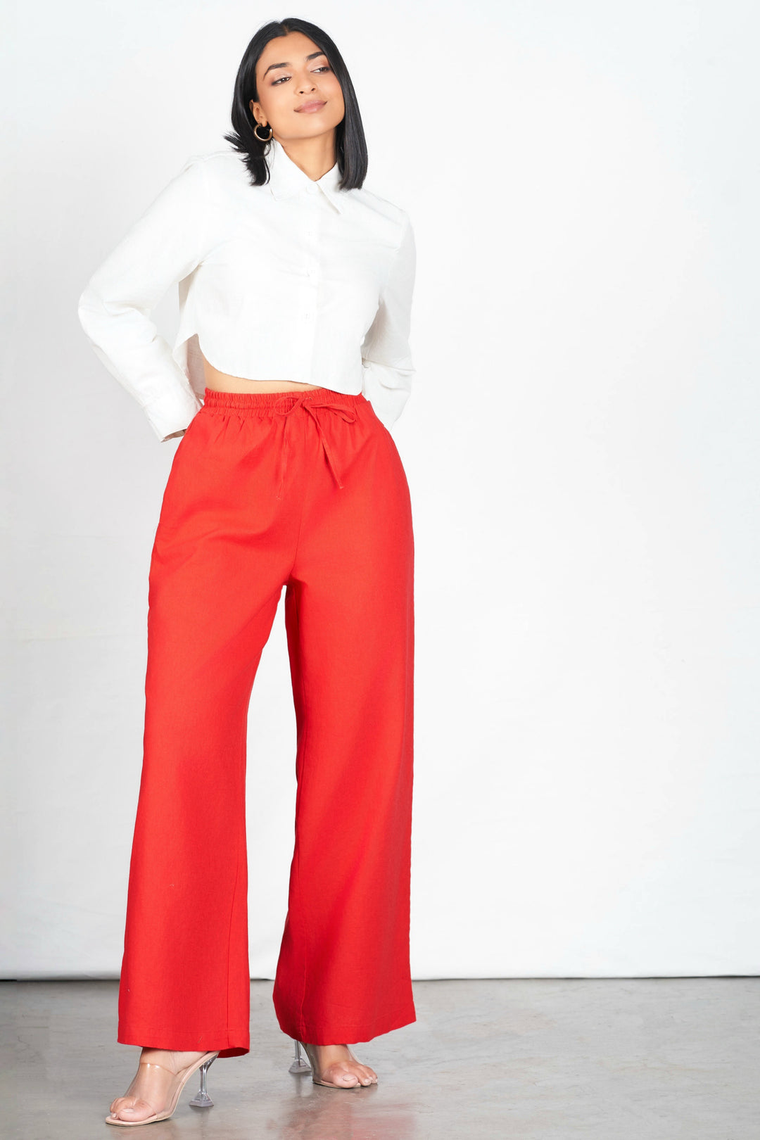 Drawstring Wide Leg Pant