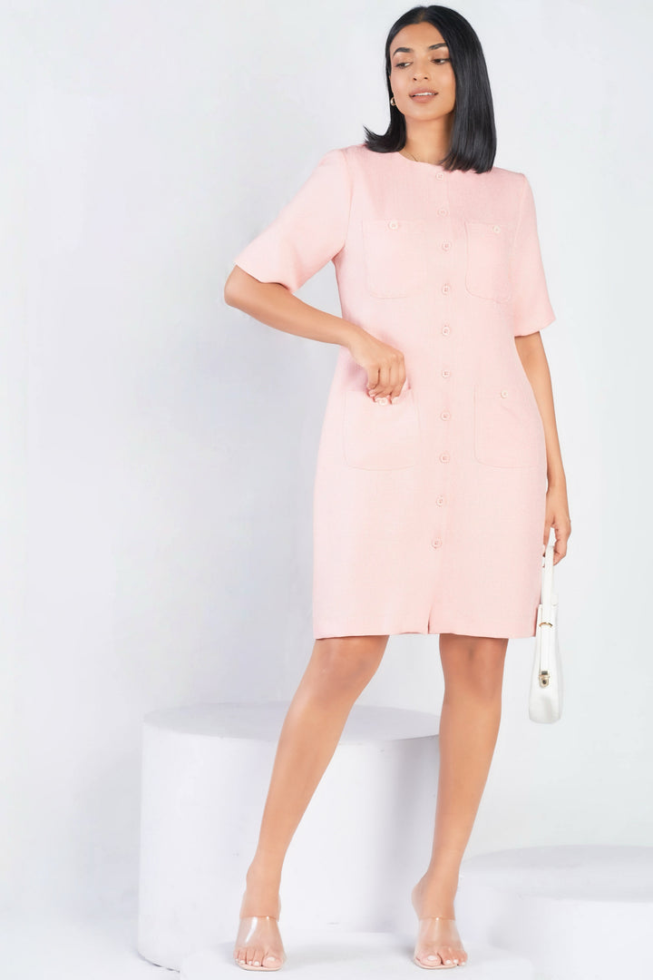 Button Up Shift Dress